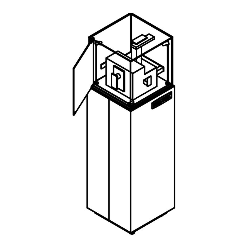 Isometric view: Helvex showcase display