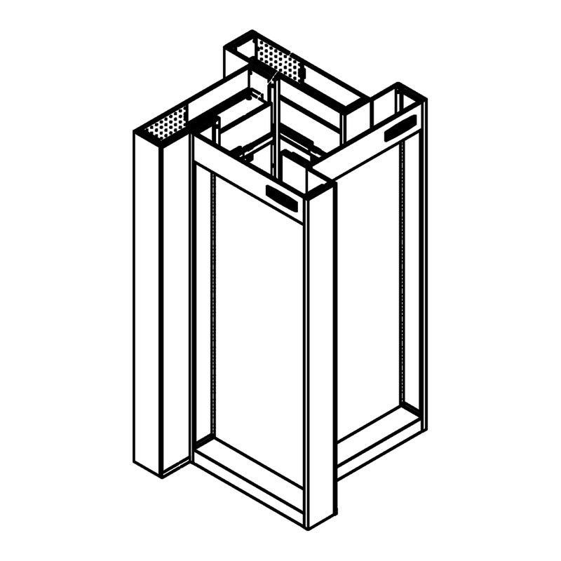 Isometric view: Four-wing center gondola