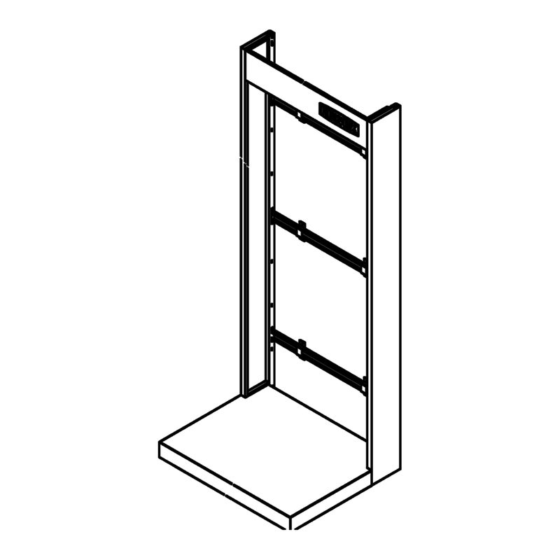 Isometric view: Ceramics wall module (toilet + washbasin)