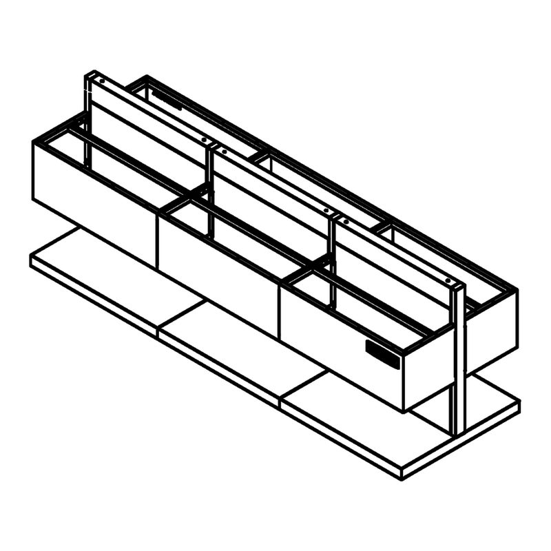 Isometric view: Faucet center counter, 3 m